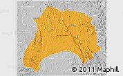 Political 3D Map of Ihosy, lighten, desaturated