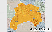 Political 3D Map of Ihosy, lighten, semi-desaturated