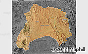 Satellite 3D Map of Ihosy, darken, desaturated