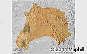 Satellite 3D Map of Ihosy, lighten, desaturated