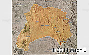 Satellite 3D Map of Ihosy, semi-desaturated