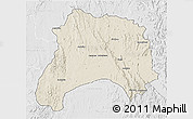 Shaded Relief 3D Map of Ihosy, lighten, desaturated