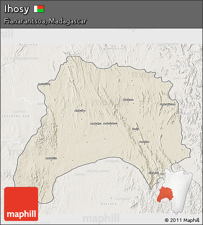 Shaded Relief 3D Map of Ihosy, lighten