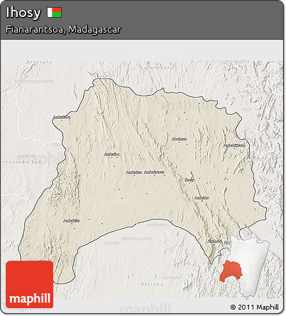 Shaded Relief 3D Map of Ihosy, lighten