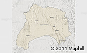 Shaded Relief 3D Map of Ihosy, lighten, semi-desaturated
