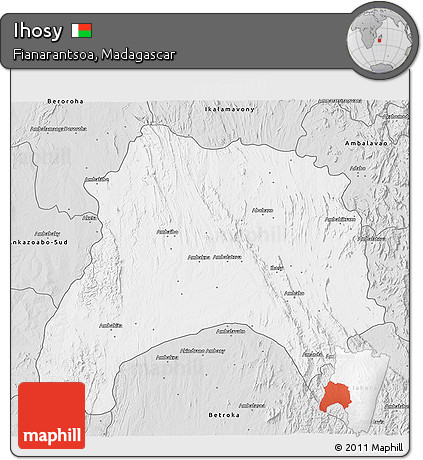 Silver Style 3D Map of Ihosy