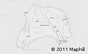 Silver Style 3D Map of Ihosy, single color outside