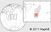 Blank Location Map of Ihosy, highlighted country, within the entire country