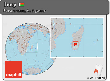 Gray Location Map of Ihosy, within the entire country