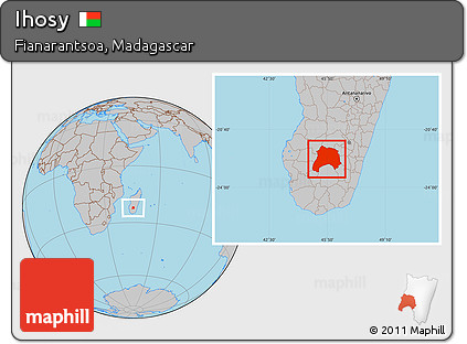 Gray Location Map of Ihosy