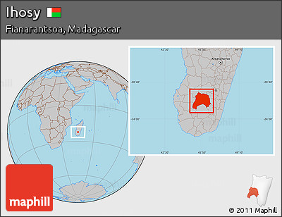 Gray Location Map of Ihosy