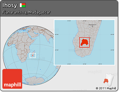 Gray Location Map of Ihosy