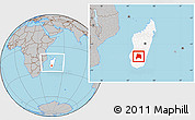 Gray Location Map of Ihosy, highlighted country, within the entire country