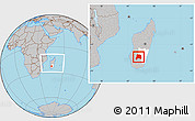 Gray Location Map of Ihosy, highlighted parent region, within the entire country