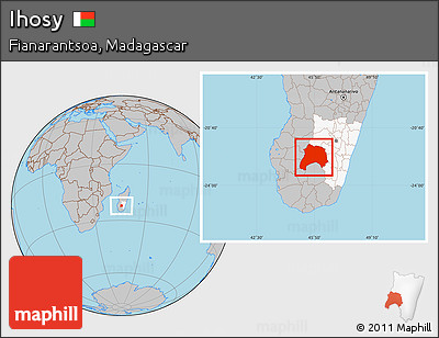Gray Location Map of Ihosy, highlighted parent region