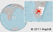 Gray Location Map of Ihosy, highlighted parent region, hill shading