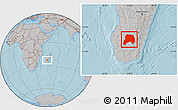 Gray Location Map of Ihosy, hill shading
