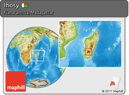 Physical Location Map of Ihosy, within the entire country