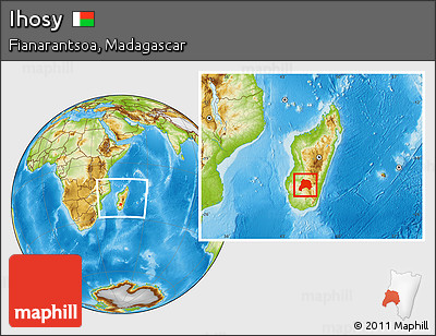 Physical Location Map of Ihosy, within the entire country