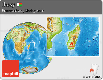 Physical Location Map of Ihosy, within the entire country
