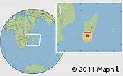 Savanna Style Location Map of Ihosy, within the entire country