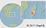 Savanna Style Location Map of Ihosy, highlighted parent region, within the entire country, hill shading