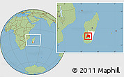 Savanna Style Location Map of Ihosy, highlighted parent region, within the entire country