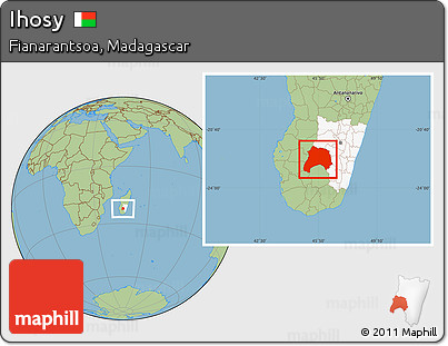 Savanna Style Location Map of Ihosy, highlighted parent region