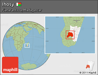 Savanna Style Location Map of Ihosy, highlighted parent region