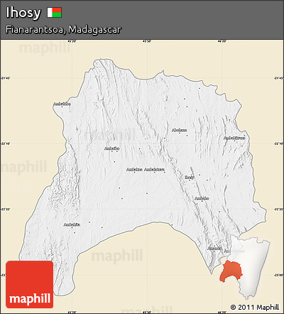 Classic Style Map of Ihosy, single color outside