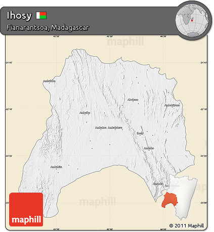 Classic Style Map of Ihosy, single color outside