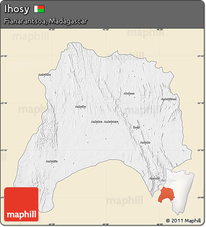 Classic Style Map of Ihosy, single color outside