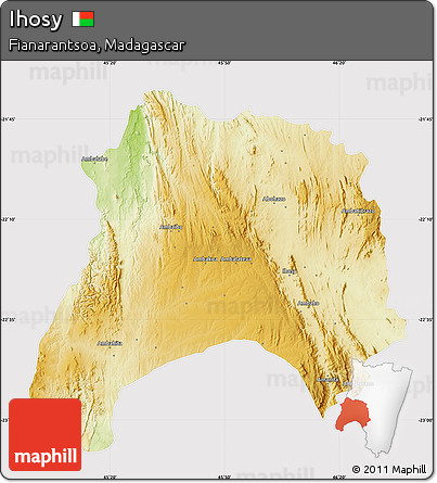Physical Map of Ihosy, cropped outside