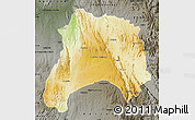 Physical Map of Ihosy, darken, semi-desaturated