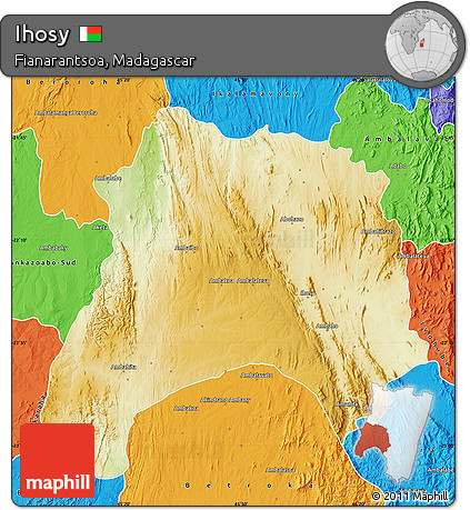 Physical Map of Ihosy, political outside