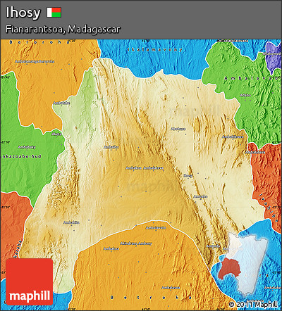 Physical Map of Ihosy, political outside