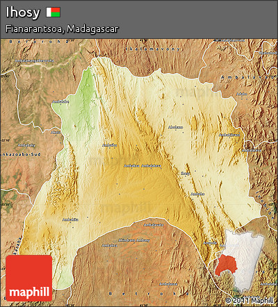 Physical Map of Ihosy, satellite outside