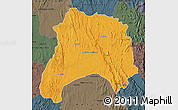 Political Map of Ihosy, darken, semi-desaturated