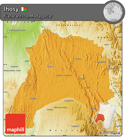 Political Map of Ihosy, physical outside
