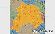 Political Map of Ihosy, semi-desaturated