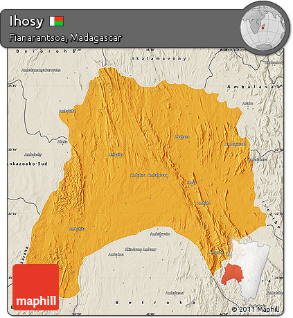 Political Map of Ihosy, shaded relief outside