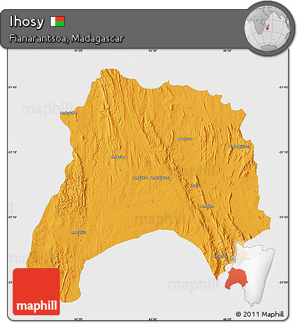 Political Map of Ihosy, single color outside