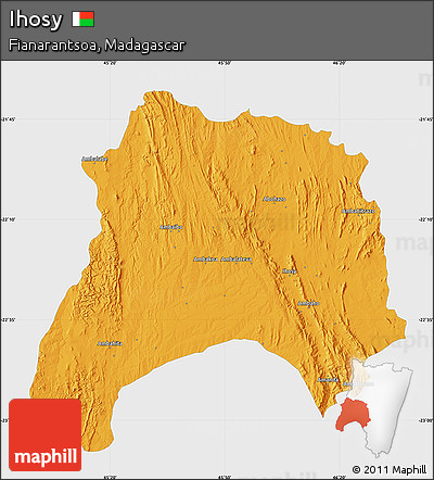 Political Map of Ihosy, single color outside
