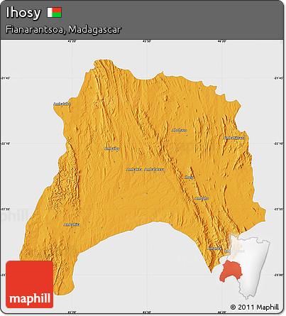 Political Map of Ihosy, single color outside