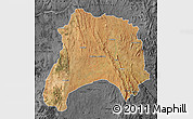 Satellite Map of Ihosy, darken, desaturated
