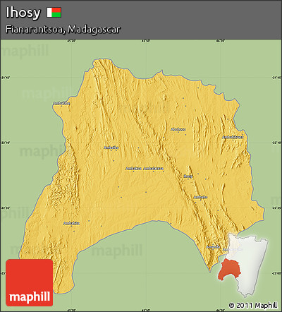 Savanna Style Map of Ihosy, single color outside