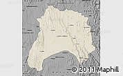 Shaded Relief Map of Ihosy, darken, desaturated