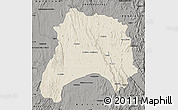 Shaded Relief Map of Ihosy, darken, semi-desaturated