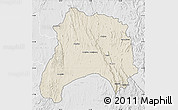 Shaded Relief Map of Ihosy, lighten, desaturated