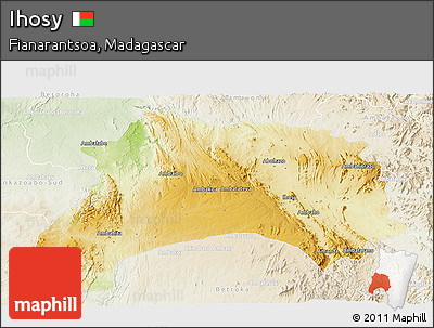 Physical Panoramic Map of Ihosy, lighten